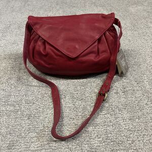 Vintage Libaire California Purse Red Soft Leather Shoulder Crossbody Bag New USA